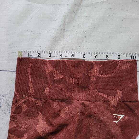 Gymshark Size XS Adapt Camo Seamless Leggings Cherry Brown Activewear Gym - Picture 5 of 7